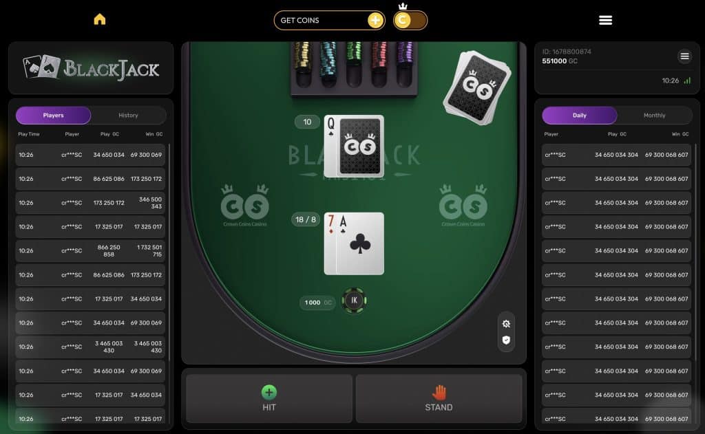 Crown Coins Blackjack